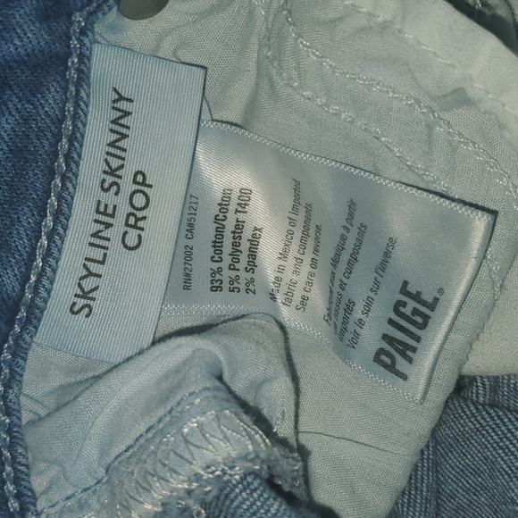 PAIGE JEANS Women's size 23 Size 00 Blue Jeans Skyline Skinny Crop - Picture 13 of 15